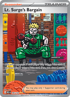 Lt. Surge’s Bargain — Mega Evolution · 185. A dumbbell workout makes the center of the training story.